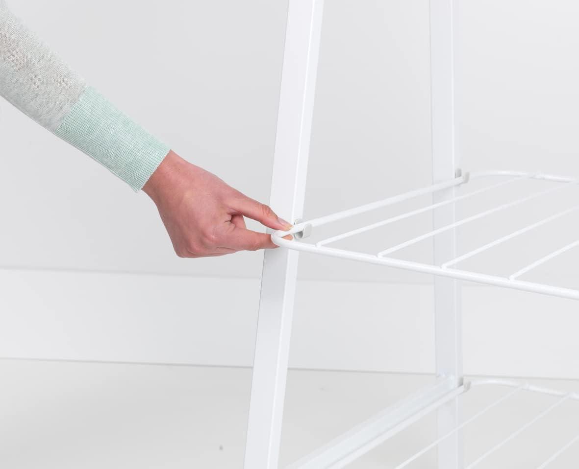image:imageBrabantia Linn Clothes Rack Compact Free Standing Clothing Rail Clothes Storage Hang Air or Dry Clothes Sturdy Steel Frame amp Bamboo Rod 19 x 13 x 67 inches BlackWhite