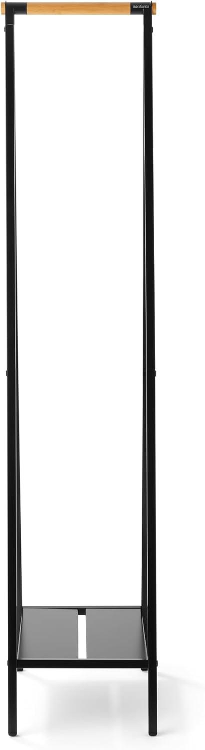 image:imageBrabantia Linn Clothes Rack Compact Free Standing Clothing Rail Clothes Storage Hang Air or Dry Clothes Sturdy Steel Frame amp Bamboo Rod 19 x 13 x 67 inches BlackBlack