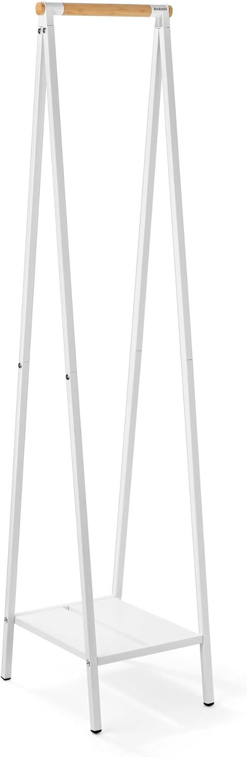 image:imageBrabantia Linn Clothes Rack Compact Free Standing Clothing Rail Clothes Storage Hang Air or Dry Clothes Sturdy Steel Frame amp Bamboo Rod 19 x 13 x 67 inches BlackWhite
