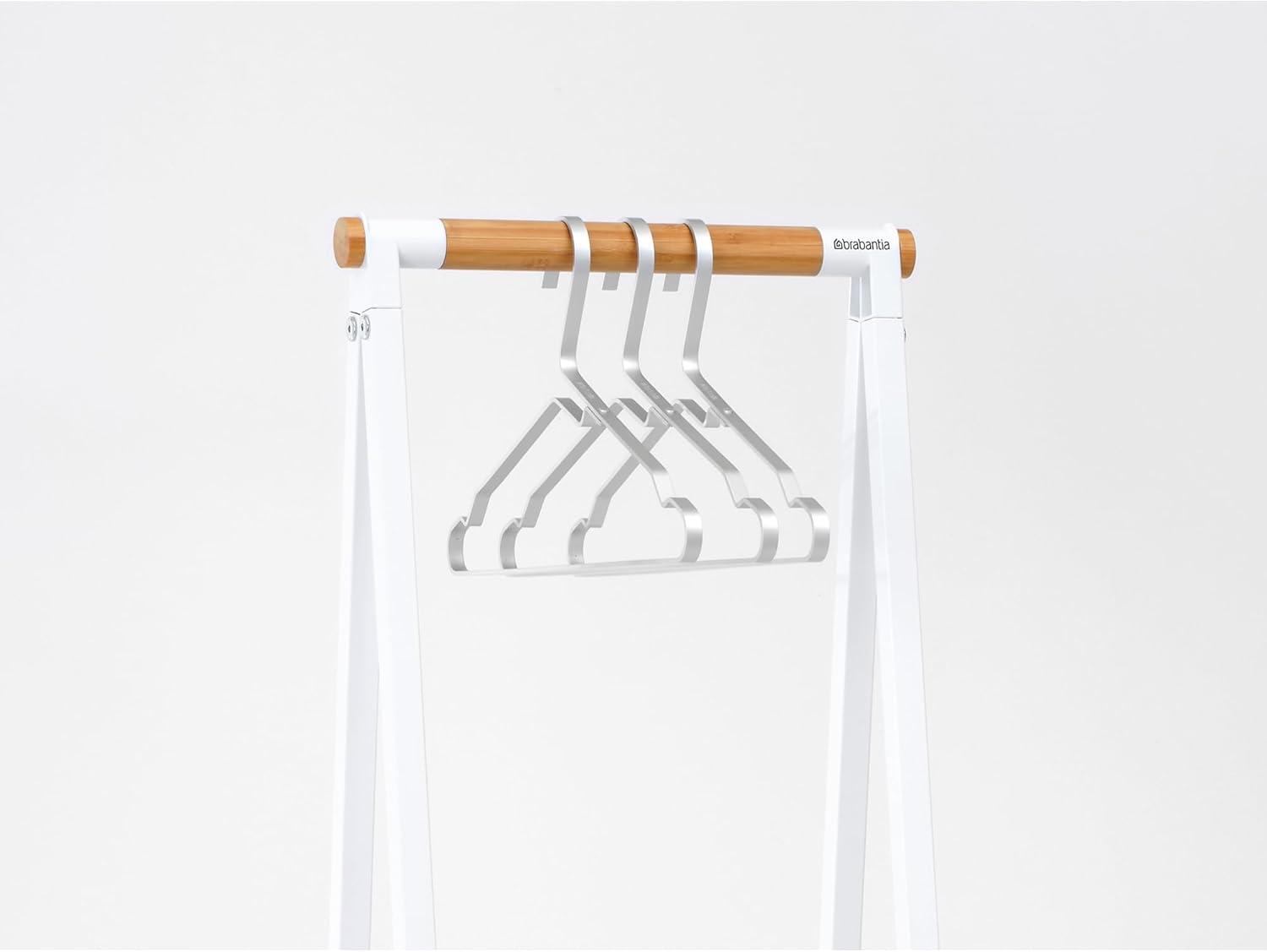 image:imageBrabantia Linn Clothes Rack Compact Free Standing Clothing Rail Clothes Storage Hang Air or Dry Clothes Sturdy Steel Frame amp Bamboo Rod 19 x 13 x 67 inches BlackWhite