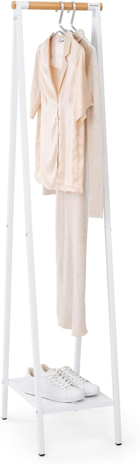 image:imageBrabantia Linn Clothes Rack Compact Free Standing Clothing Rail Clothes Storage Hang Air or Dry Clothes Sturdy Steel Frame amp Bamboo Rod 19 x 13 x 67 inches BlackWhite