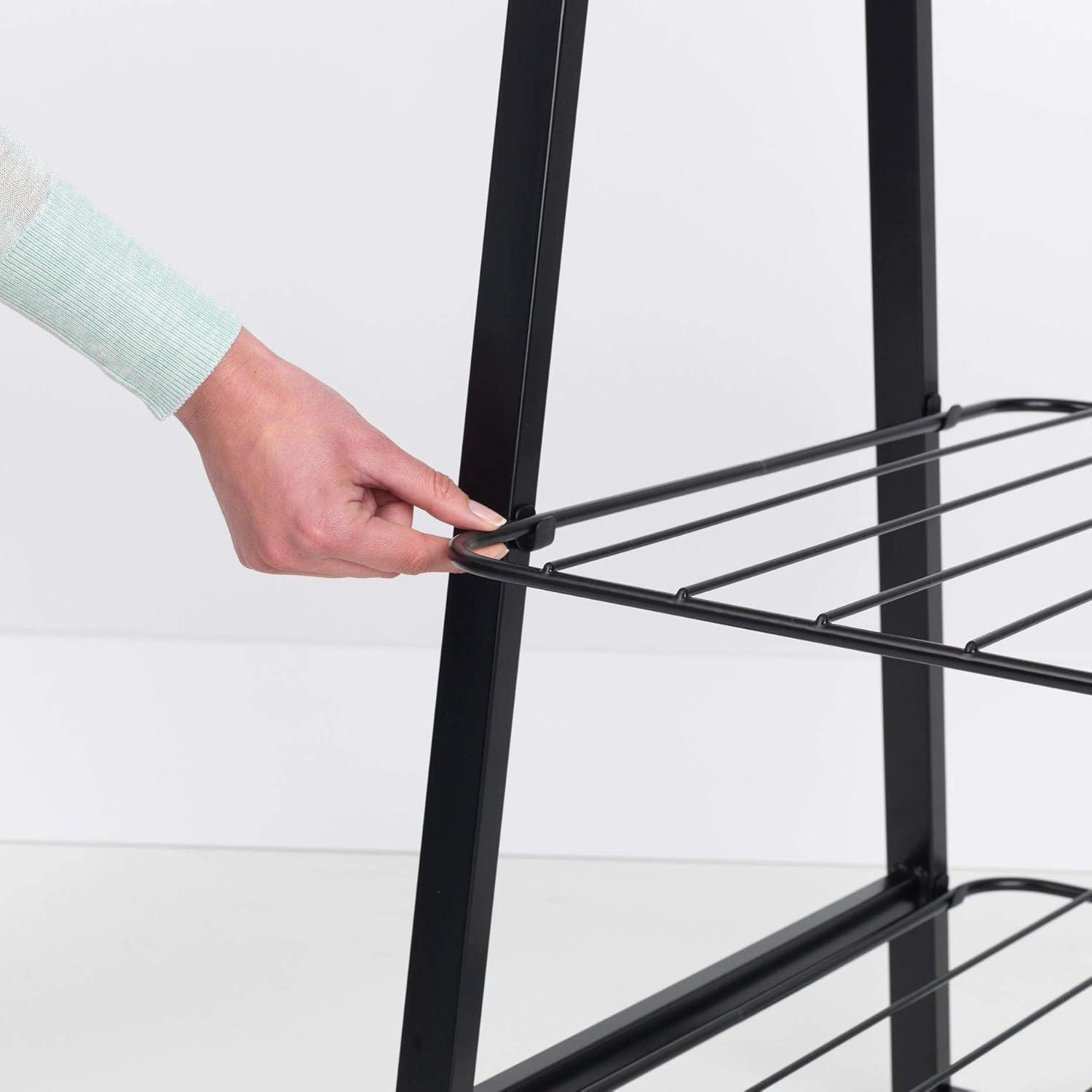 image:imageBrabantia Linn Clothes Rack Compact Free Standing Clothing Rail Clothes Storage Hang Air or Dry Clothes Sturdy Steel Frame amp Bamboo Rod 19 x 13 x 67 inches BlackBlack