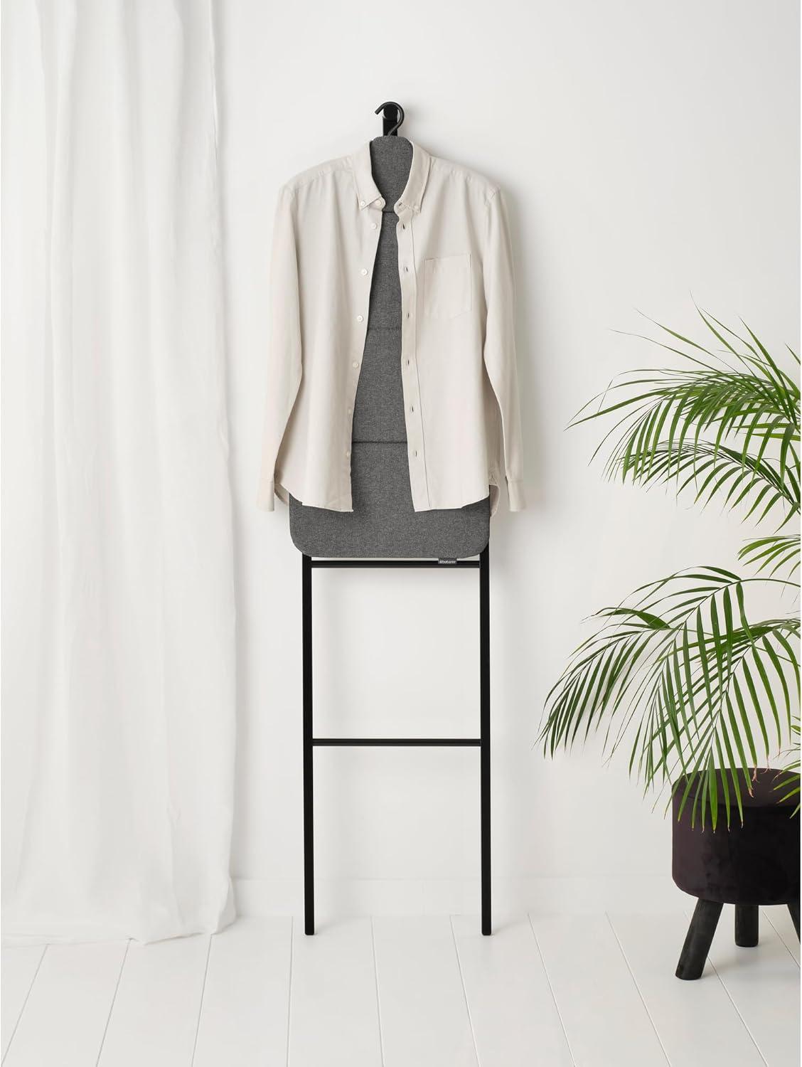 image:imageBrabantia Linn Dressboy Multi Purpose Clothes Stand Hanging Airing or Drying with Hook for Hanging Compact Clothes Airer Rail for Clothing or Towels Home Accessory WhiteMatt Black