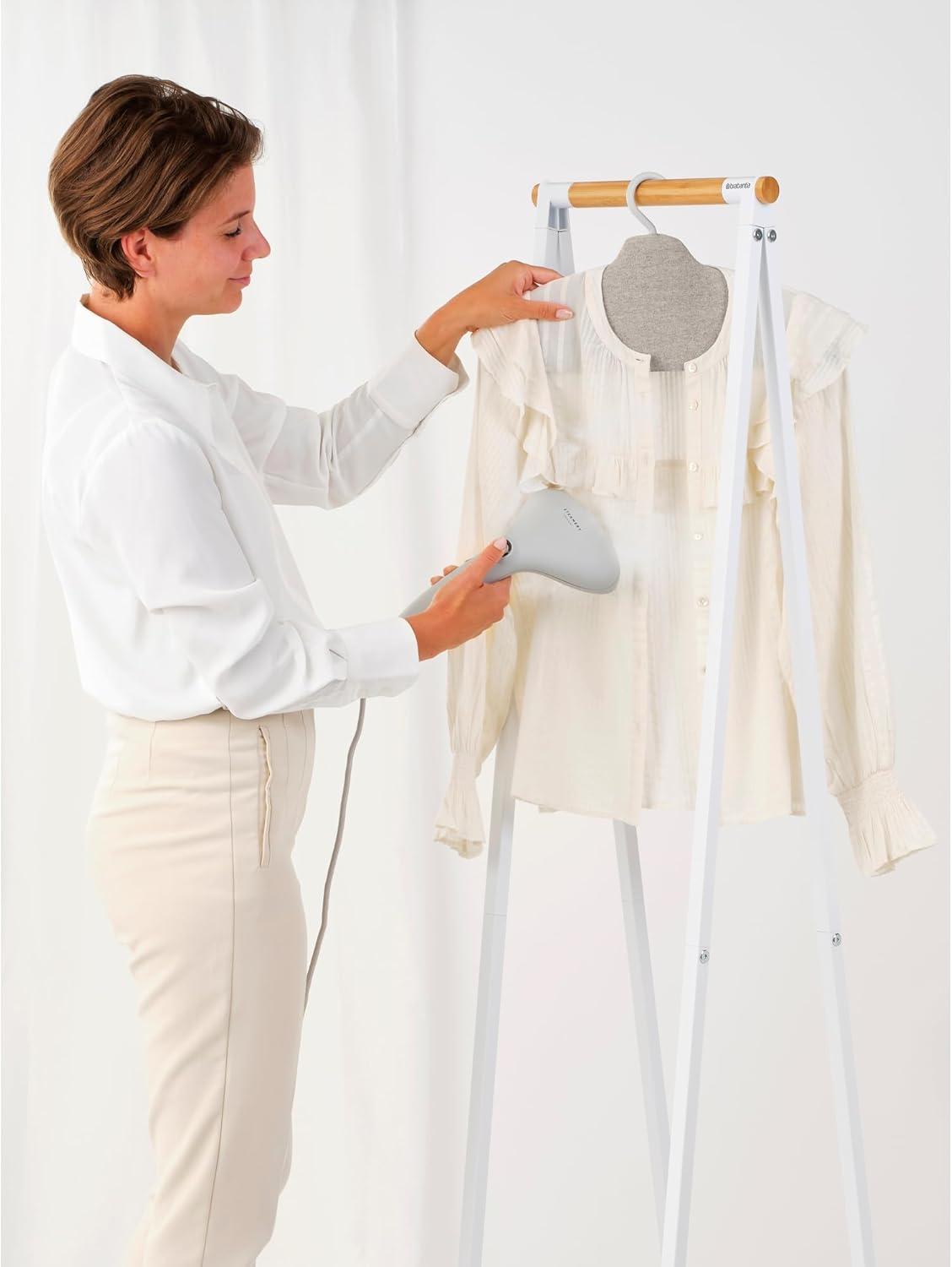image:imageBrabantia Steam Clothes Hanger Solid Surface for HighPressure Steaming on Collars and Shoulders Quick amp Easy Results DoubleSided Use Versatile 360 Rotating Hook Pepper BlackGray