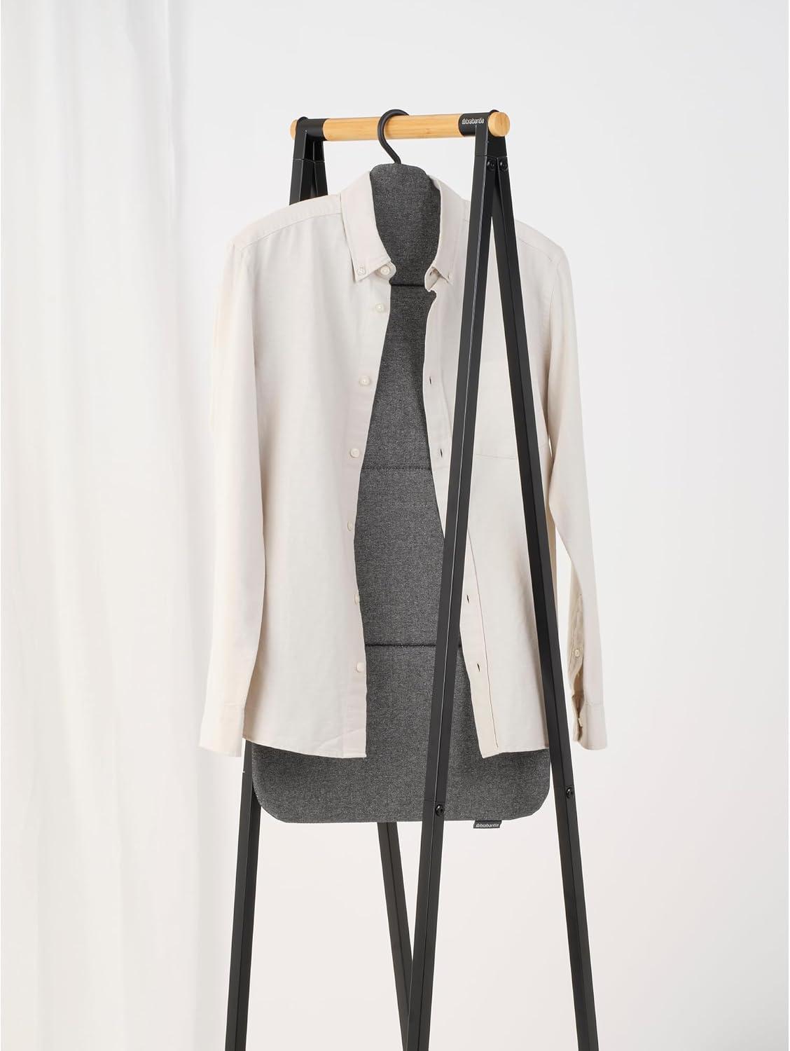 image:imageBrabantia Steam Clothes Hanger Solid Surface for HighPressure Steaming on Collars and Shoulders Quick amp Easy Results DoubleSided Use Versatile 360 Rotating Hook Pepper BlackPepper Black