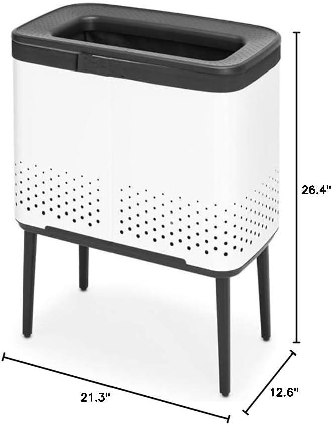 image:imageBrabantia Bo Laundry Hamper White Removable Laundry Bag 16 Gal Ventilated Stylish Discreet Dirty Clothes Holder Flat Back AntiRust Materials for Bathroom UseWhite