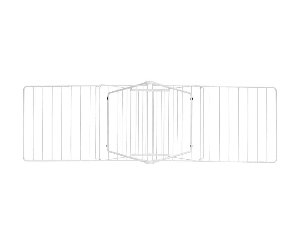 image:imageBrabantia HangOn Clothes Drying Rack 82ft 25m White Large Indoor Clothes Airer Laundry Stand with 2 FoldOut Wings amp Hanger Hooks Folds Flat Fits 2 Full LoadsFresh White