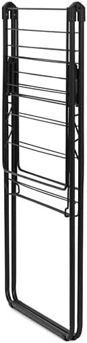 image:imageBrabantia HangOn Compact Clothes Drying Rack 49ft 15m Matt Black Small Indoor Clothes Airer Laundry Stand with 2 FoldOut Wings amp Hanger Hooks Folds Flat Ideal for Condos Fits Full Load02 matte black 15M