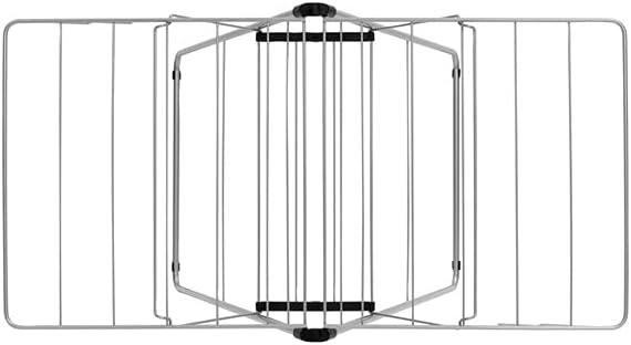 image:imageBrabantia HangOn Compact Clothes Drying Rack 49ft 15m White Small Indoor Clothes Airer Laundry Stand with 2 FoldOut Wings amp Hanger Hooks Folds Flat Ideal for Condos Fits Full LoadMetallic Gray