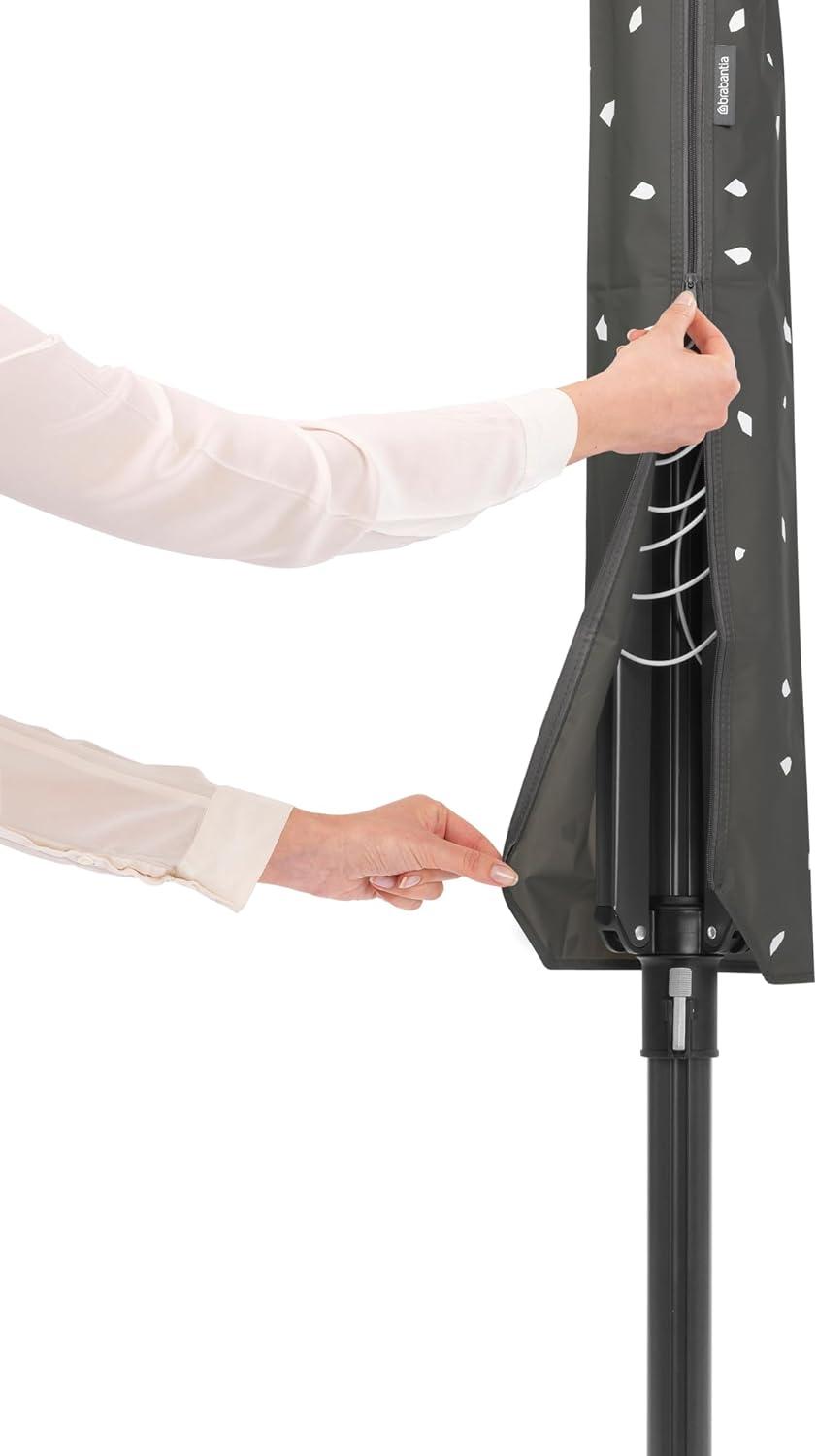 image:imageBrabantia LiftOMatic Outdoor 4 Arm Clothesline 164 ft 18 Height Adjustable Folding Clothes Drying Rack Ground Spike amp Cover GrayAnthracite