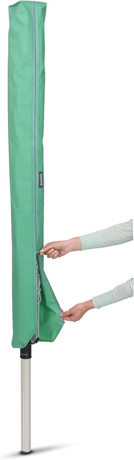 image:imageBrabantia LiftOMatic Outdoor 4 Arm Clothesline 164 ft 18 Height Adjustable Folding Clothes Drying Rack Ground Spike amp Cover GrayGray