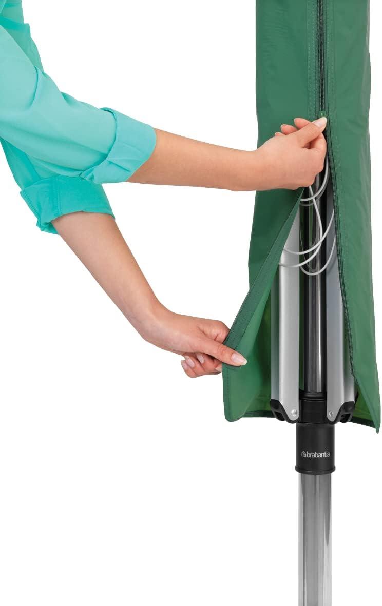 image:imageBrabantia LiftOMatic Outdoor 4 Arm Clothesline 164 ft 18 Height Adjustable Folding Clothes Drying Rack Ground Spike amp Cover GrayGray