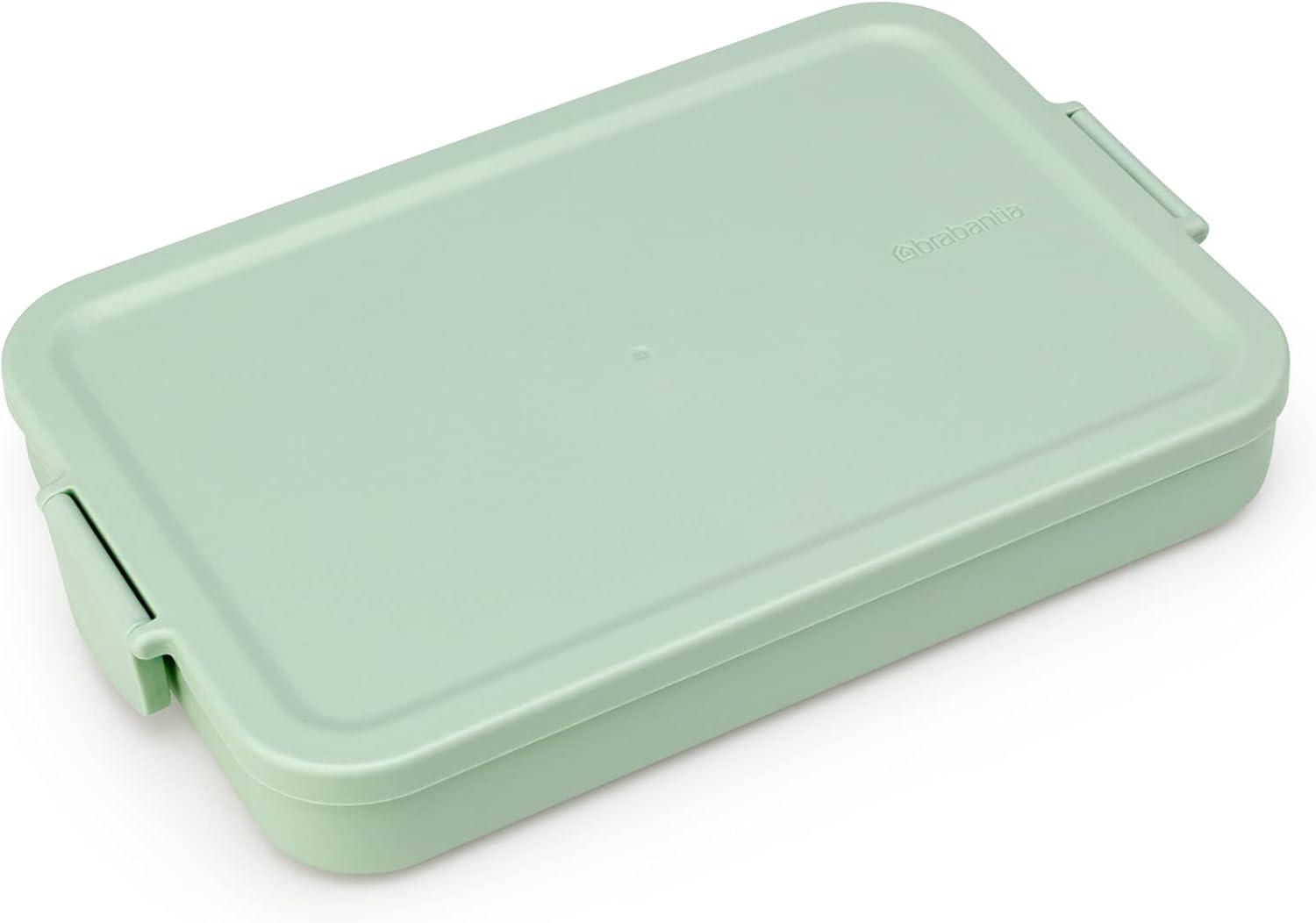 image:imageBrabantia Make amp Take Bento Lunch Box Dark Gray 2 Compartments amp Lidded Pot LiftOut Tray Divider BPAFree Airtight Snap Locks Microwave amp Freezer Safe Travel Meal Prep ContainerJade Green