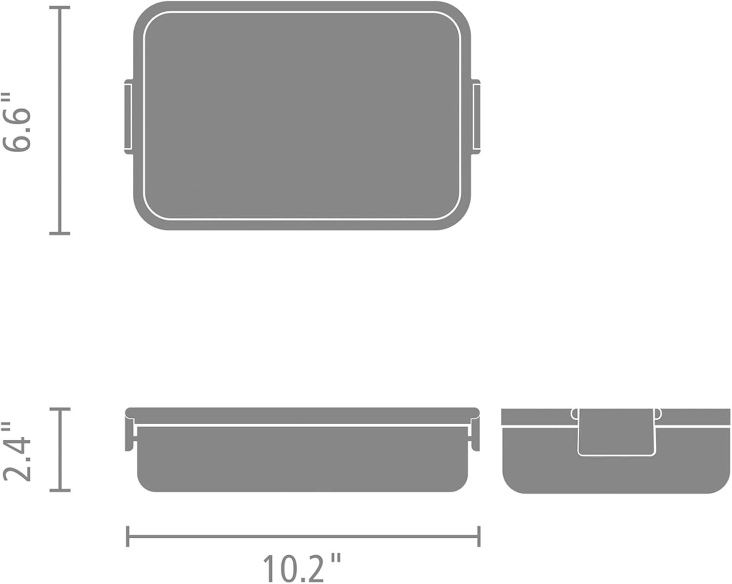 image:imageBrabantia Make amp Take Bento Lunch Box Dark Gray 2 Compartments amp Lidded Pot LiftOut Tray Divider BPAFree Airtight Snap Locks Microwave amp Freezer Safe Travel Meal Prep ContainerDark Gray