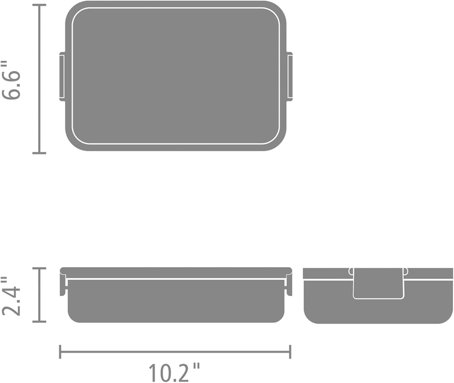image:imageBrabantia Make amp Take Bento Lunch Box Dark Gray 2 Compartments amp Lidded Pot LiftOut Tray Divider BPAFree Airtight Snap Locks Microwave amp Freezer Safe Travel Meal Prep ContainerJade Green