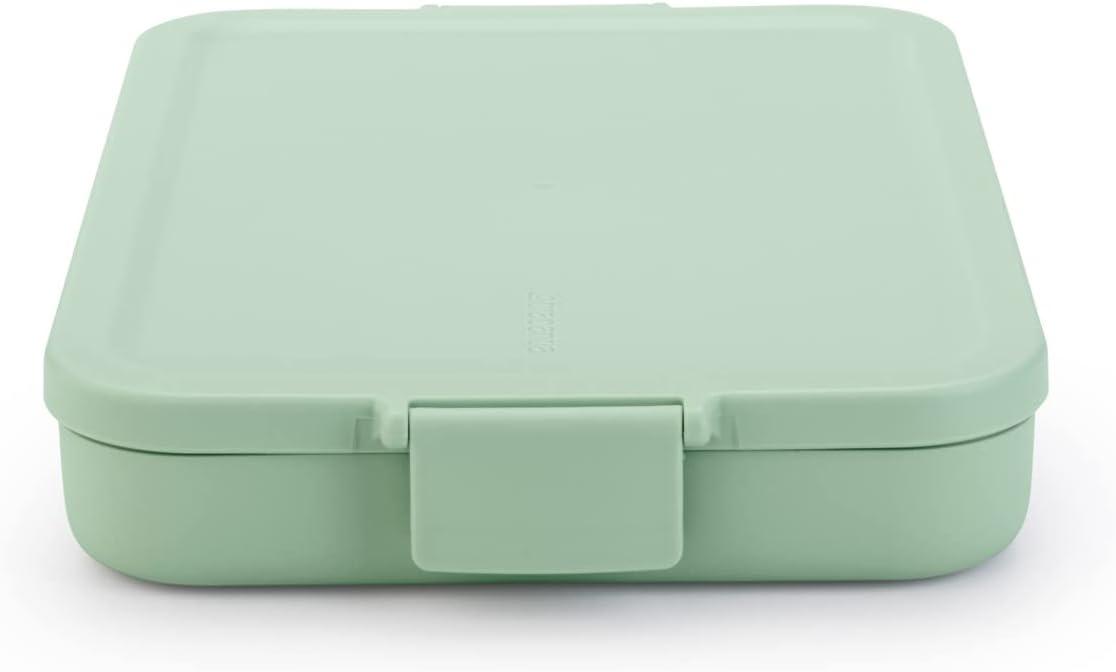 image:imageBrabantia Make amp Take Bento Lunch Box Dark Gray 2 Compartments amp Lidded Pot LiftOut Tray Divider BPAFree Airtight Snap Locks Microwave amp Freezer Safe Travel Meal Prep ContainerJade Green