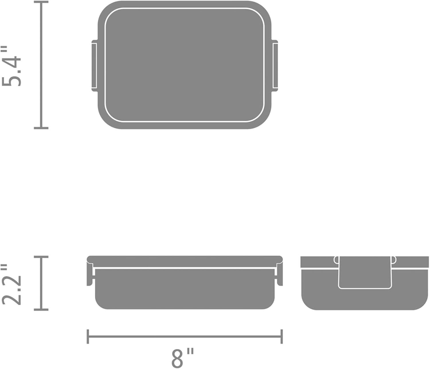 image:imageBrabantia Make amp Take Bento Lunch Box Dark Gray 2 Compartments amp Lidded Pot LiftOut Tray Divider BPAFree Airtight Snap Locks Microwave amp Freezer Safe Travel Meal Prep ContainerDark Gray