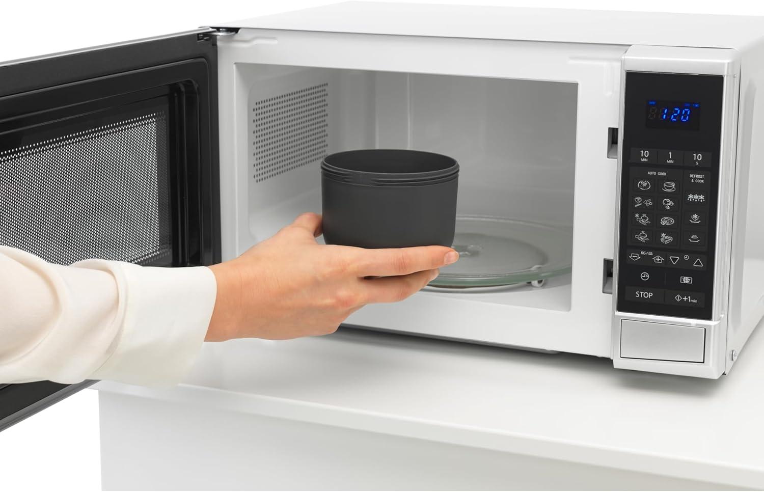 image:imageBrabantia Make amp Take Breakfast Bowl with Removable Clear Compartment for Toppings Jade Green 100 Leakproof Microwave amp Freezer Safe Oats Fruit Cereal Container 17 fl ozDark Gray