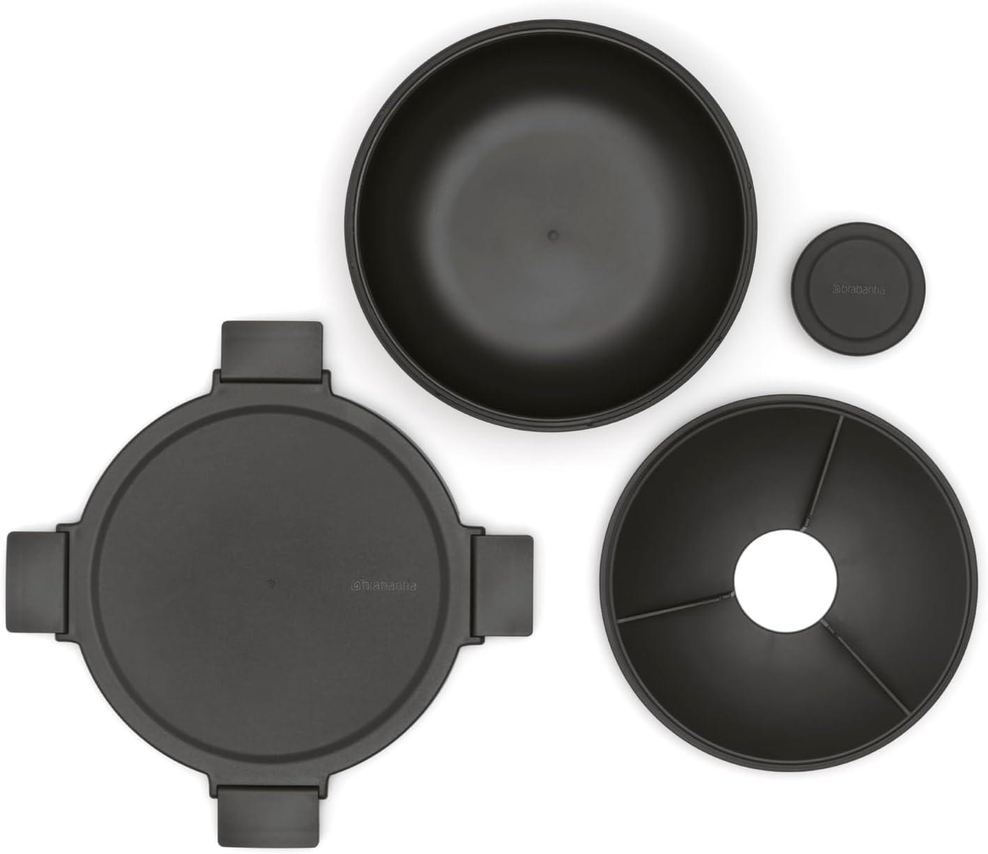 image:imageBrabantia Make amp Take Lunch Bowl Dark Gray 100 Leakproof Convenient Flat Design Microwave amp Freezer Safe Pasta Noodles Meal Prep ContainerDark Gray