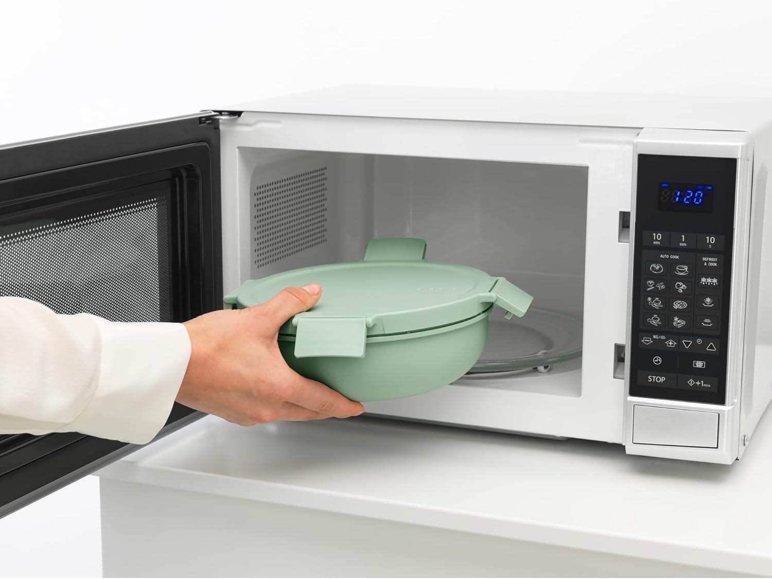 image:imageBrabantia Make amp Take Lunch Bowl Dark Gray 100 Leakproof Convenient Flat Design Microwave amp Freezer Safe Pasta Noodles Meal Prep ContainerJade Green