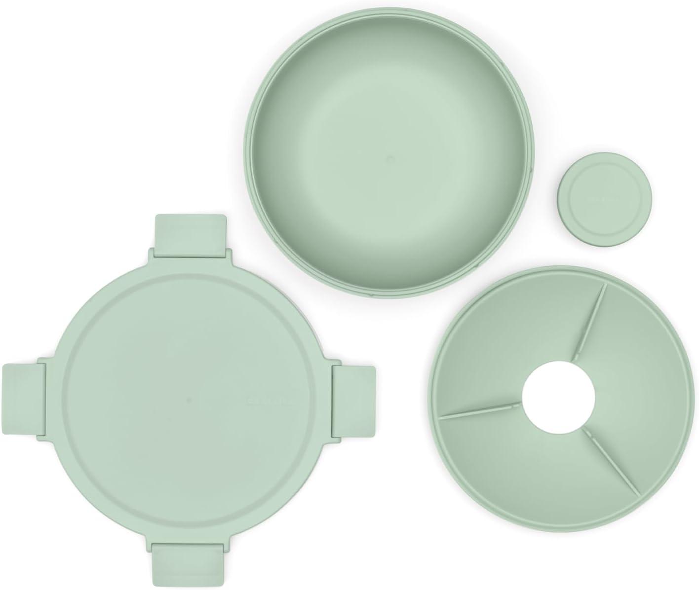 image:imageBrabantia Make amp Take Lunch Bowl Dark Gray 100 Leakproof Convenient Flat Design Microwave amp Freezer Safe Pasta Noodles Meal Prep ContainerJade Green