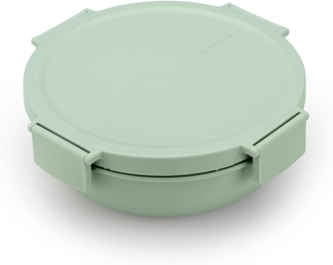 image:imageBrabantia Make amp Take Lunch Bowl Dark Gray 100 Leakproof Convenient Flat Design Microwave amp Freezer Safe Pasta Noodles Meal Prep ContainerJade Green