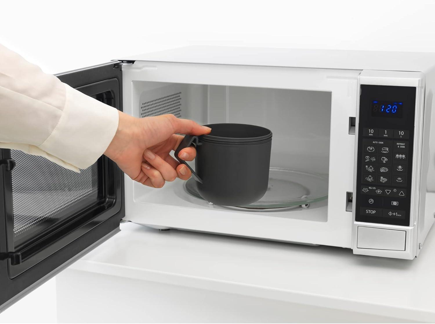image:imageBrabantia Make amp Take Soup Mug with Handle amp Removable Clear Compartment for Toppings Light Gray 100 Leakproof Microwave amp Freezer Safe Meal Prep Container 20 fl ozDark Gray