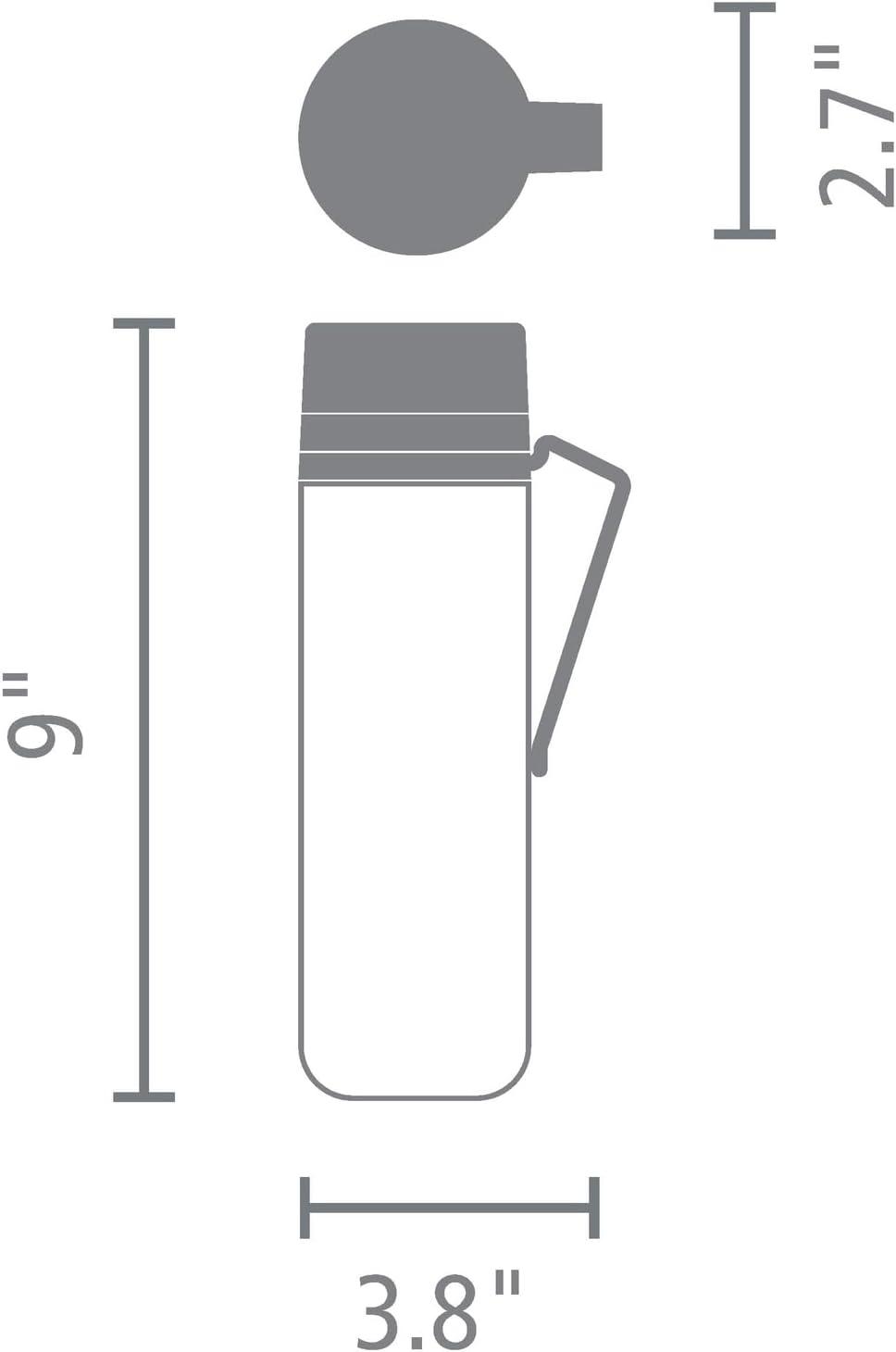image:imageBrabantia Make amp Take Water Bottle with Fruit Sieve Jade Green 17 fl oz Travel Drinking Bottle with HandleBelt Clip amp Infuser BPAFree Leakproof Dishwasher SafeDark Gray