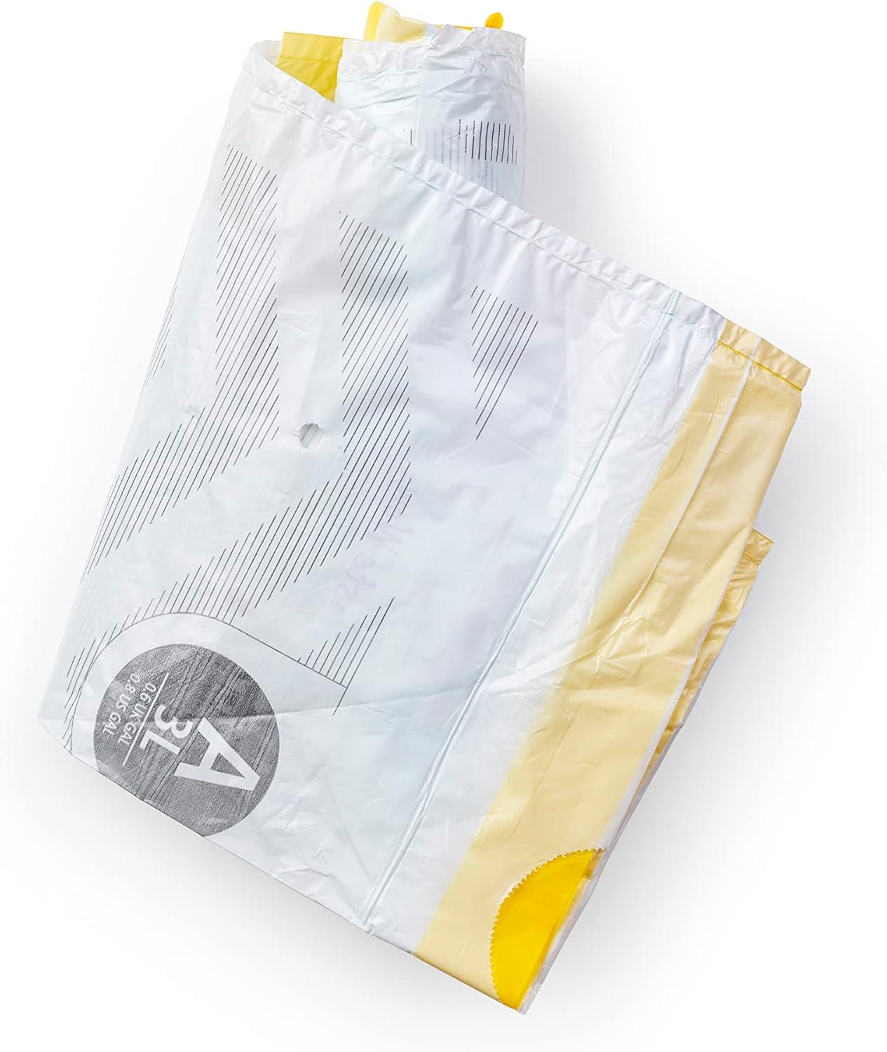 image:imageBrabantia PerfectFit Trash Bags Size O8 Gal Thick Plastic Trash Can Liners with Drawstring Handles 40 BagsWhite Code A