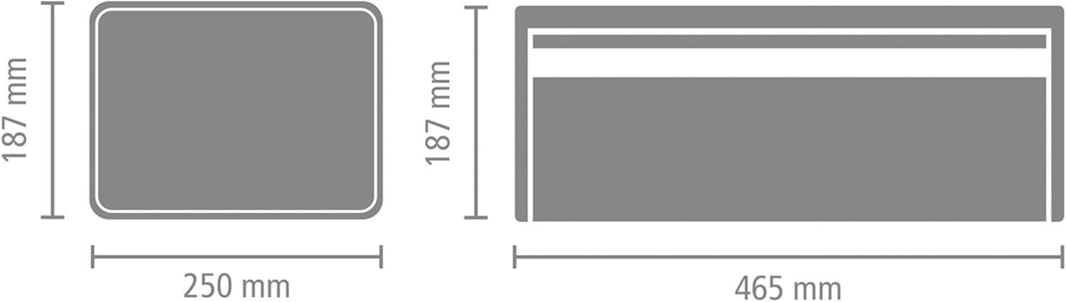 image:imageBrabantia Rectangular Fall Front Bread Box Brilliant Steel Large Metal Front Opening Bread Store for Kitchen Countertop Flat Top for Extra Storage Magnet Closing Lid Fits 2 LoavesDreamy Blue