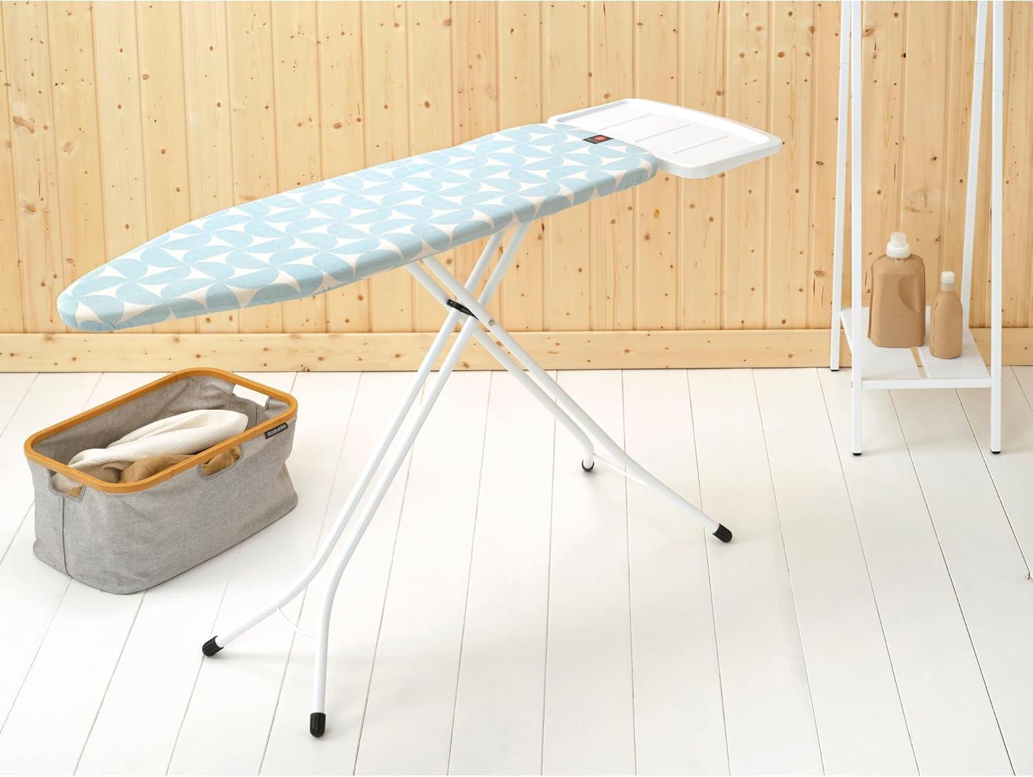 image:imageBrabantia Size B Ironing Board 49x15 in 7 Height Options Solid Steam Unit Rest Holder Denim Black NonSlip Feet AntiCollapse Child LocksFresh Breeze