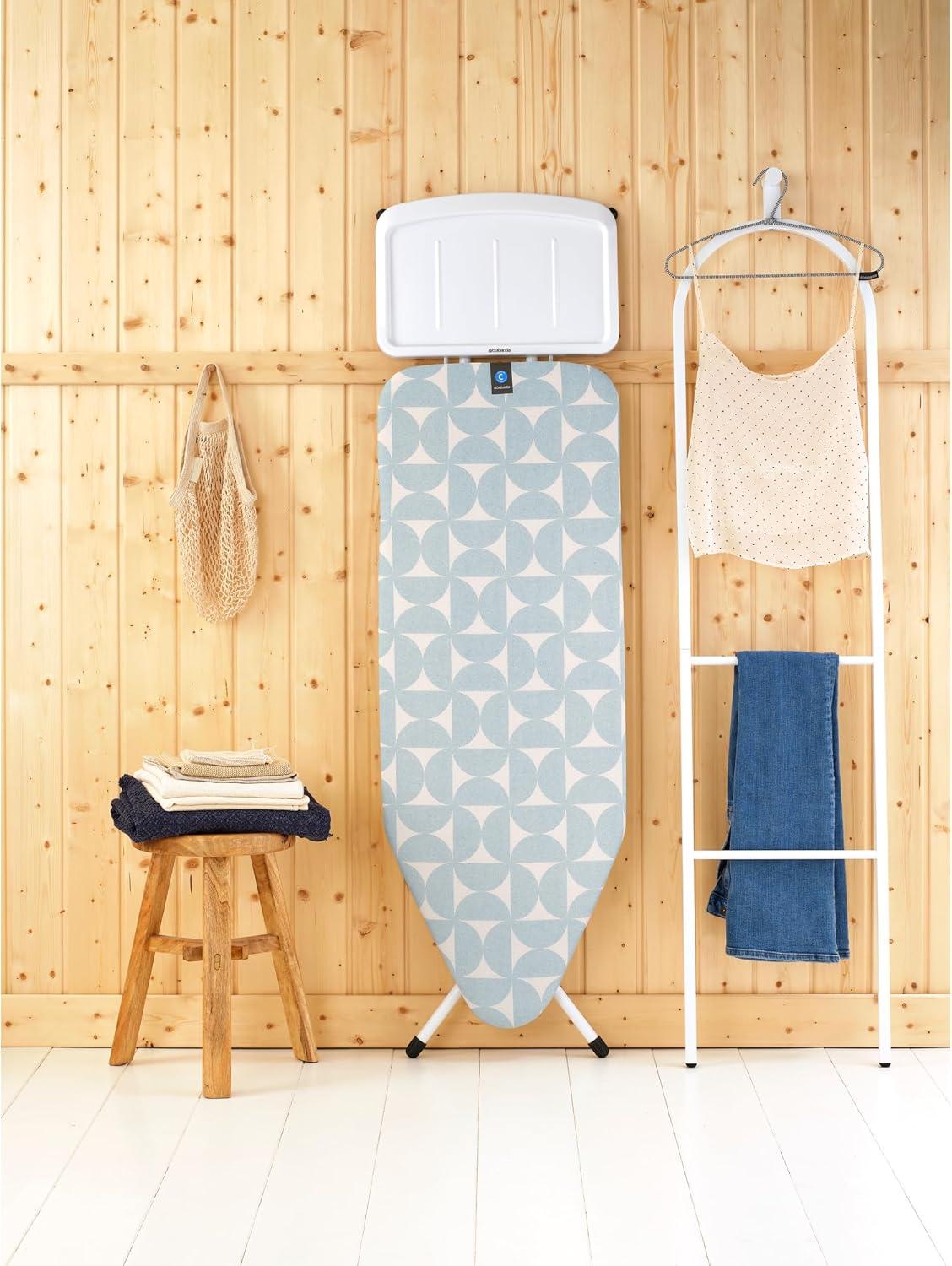 image:imageBrabantia Size B Ironing Board 49x15 in 7 Height Options Solid Steam Unit Rest Holder Denim Black NonSlip Feet AntiCollapse Child LocksFresh Breeze
