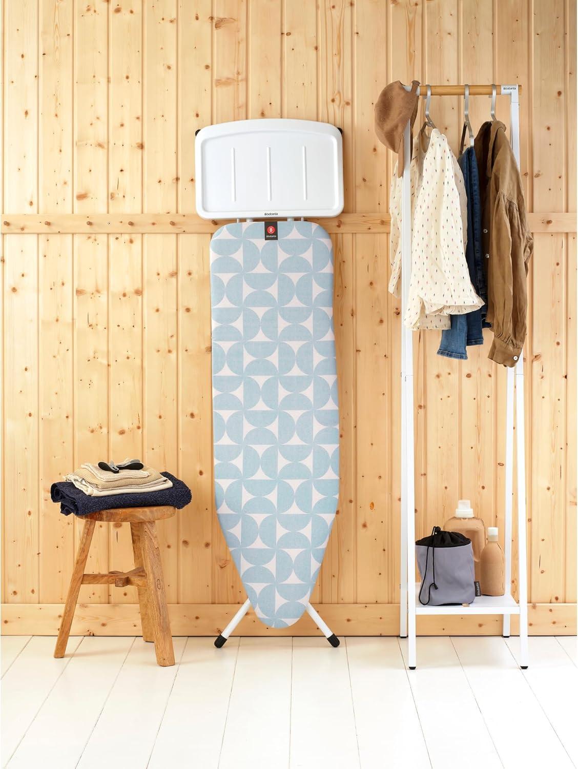 image:imageBrabantia Size B Ironing Board 49x15 in 7 Height Options Solid Steam Unit Rest Holder Denim Black NonSlip Feet AntiCollapse Child LocksFresh Breeze