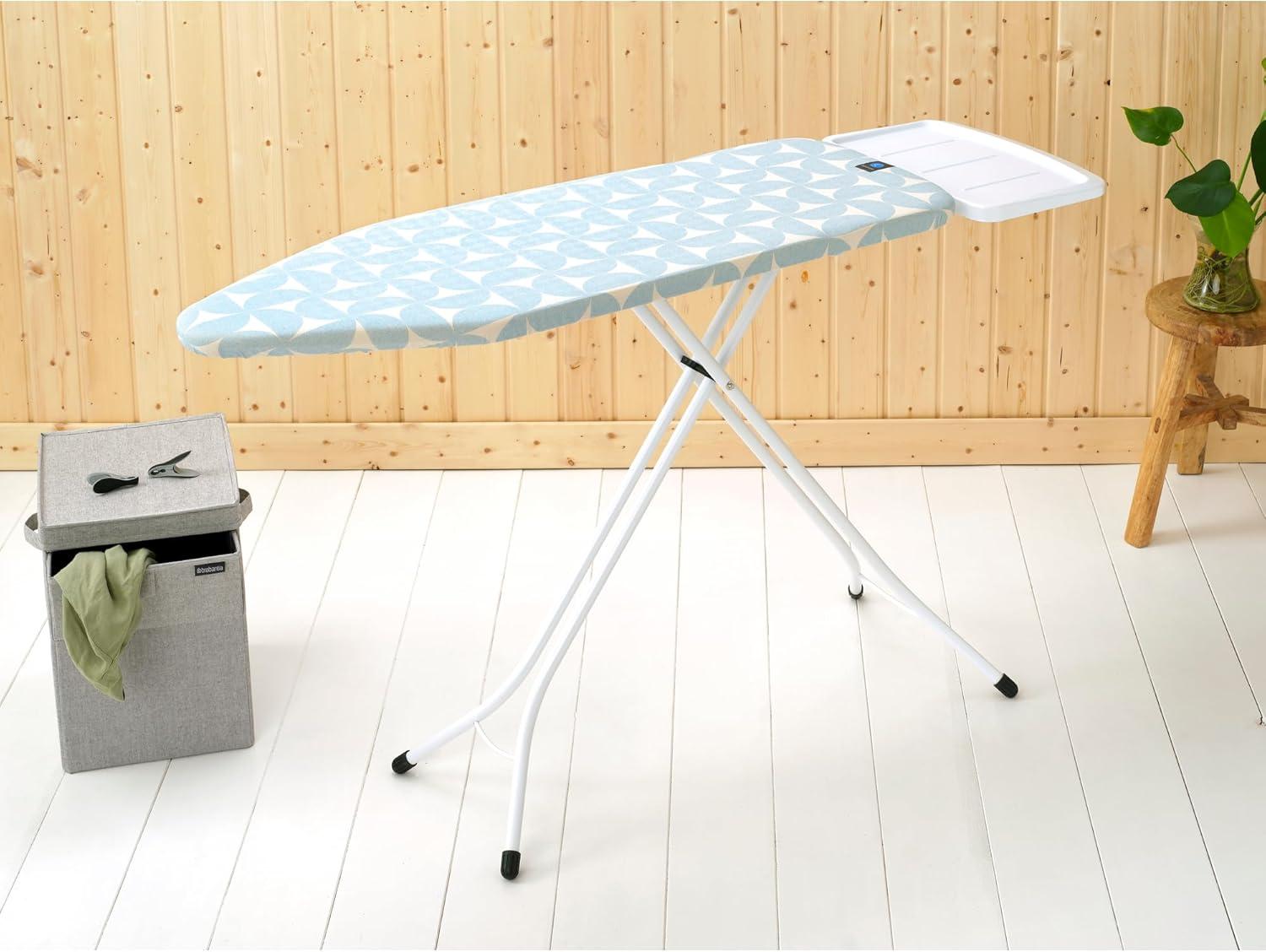 image:imageBrabantia Size B Ironing Board 49x15 in 7 Height Options Solid Steam Unit Rest Holder Denim Black NonSlip Feet AntiCollapse Child LocksFresh Breeze