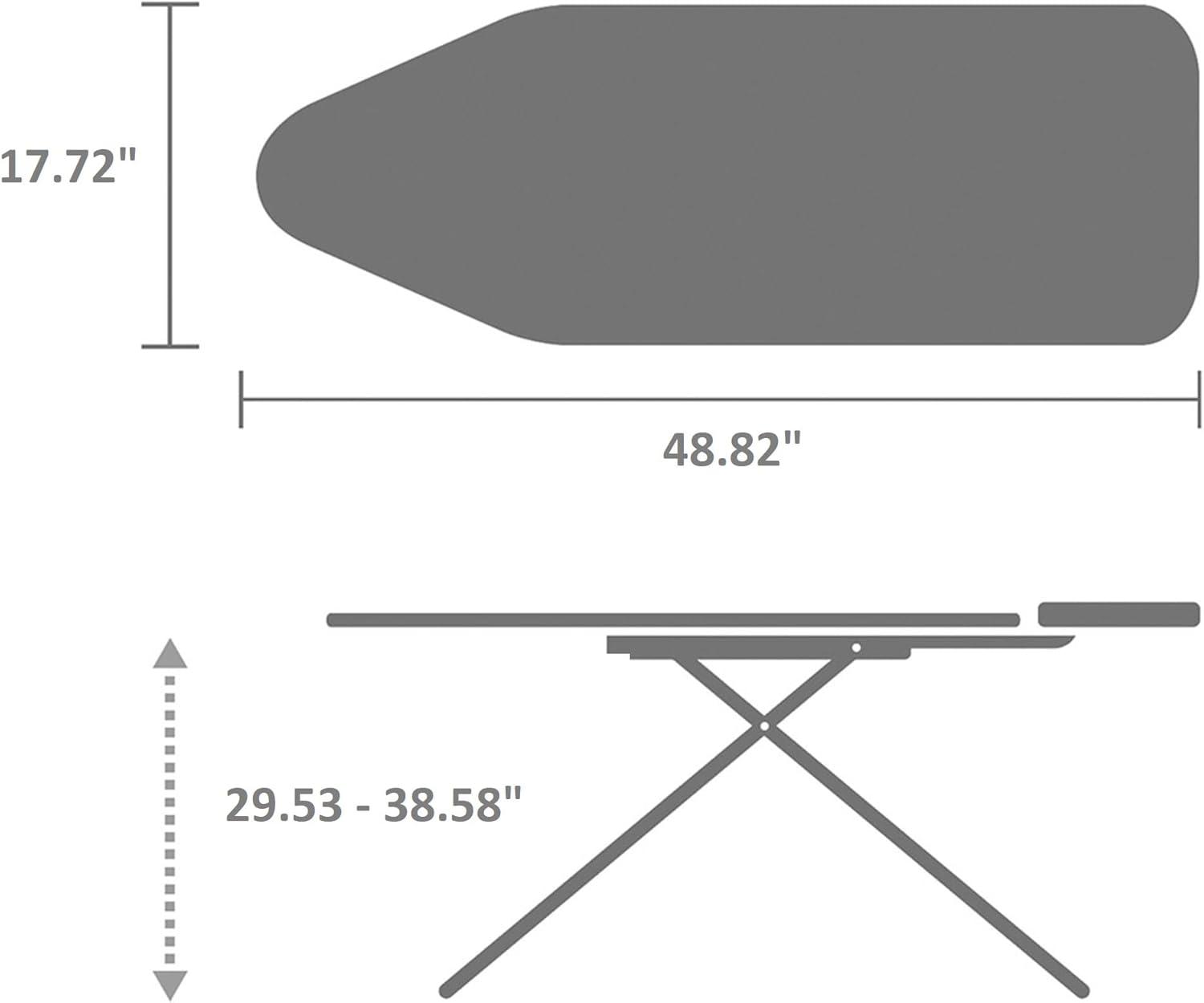 image:imageBrabantia Size B Ironing Board 49x15 in 7 Height Options Solid Steam Unit Rest Holder Denim Black NonSlip Feet AntiCollapse Child LocksMetalized