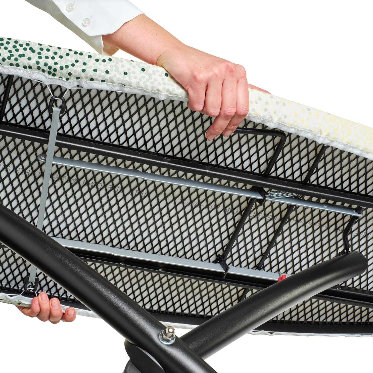 image:imageBrabantia Size B Ironing Board 49x15 in 7 Height Options Solid Steam Unit Rest Holder Denim Black NonSlip Feet AntiCollapse Child LocksNew Dawn