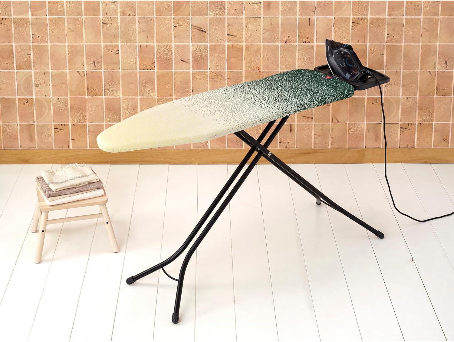 image:imageBrabantia Size B Ironing Board 49x15 in 7 Height Options Solid Steam Unit Rest Holder Denim Black NonSlip Feet AntiCollapse Child LocksNew Dawn