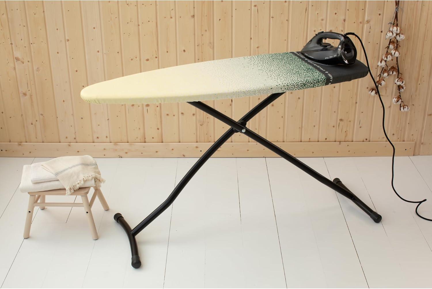 image:imageBrabantia Size B Ironing Board 49x15 in 7 Height Options Solid Steam Unit Rest Holder Denim Black NonSlip Feet AntiCollapse Child LocksNew Dawn