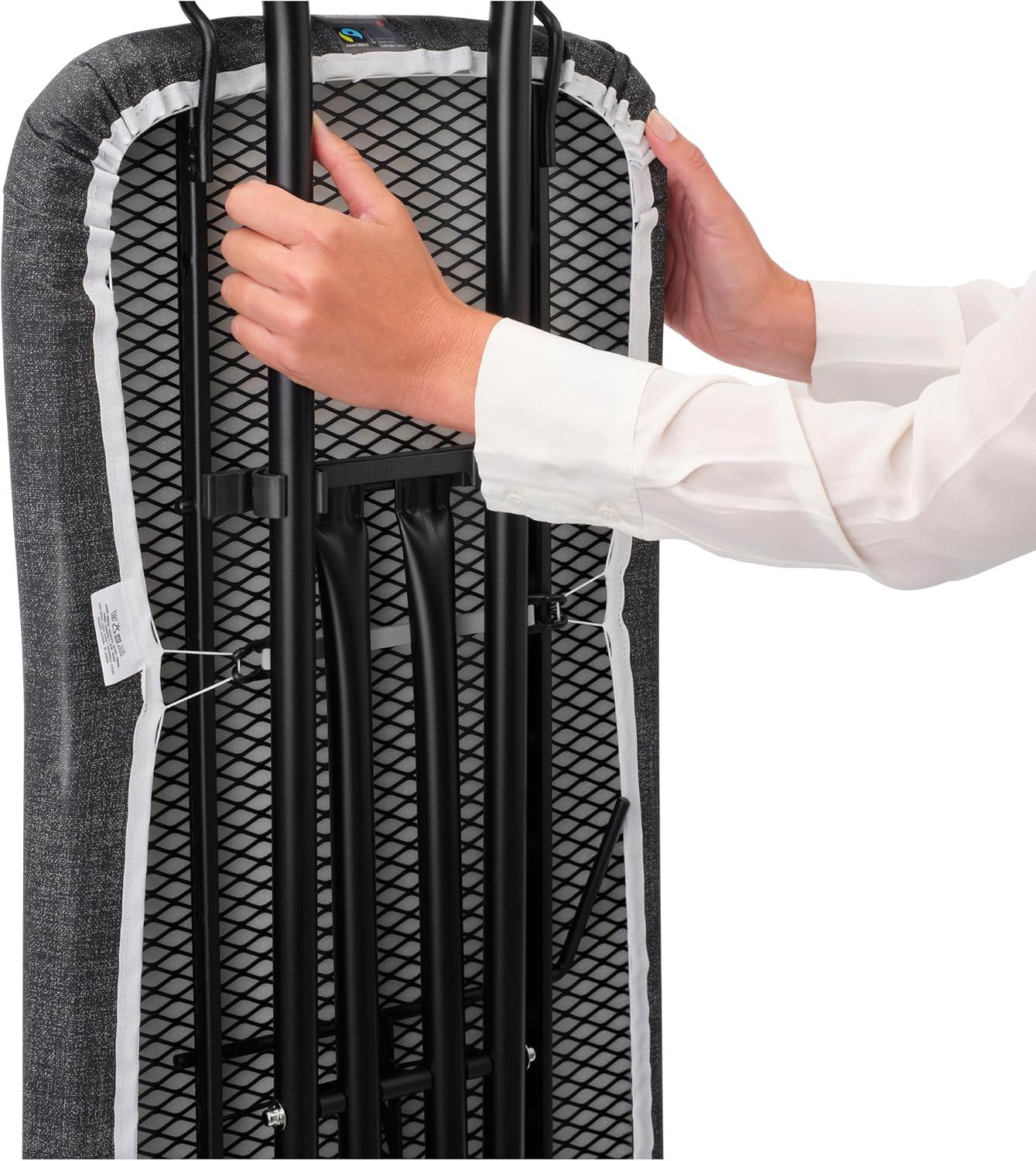 image:imageBrabantia Size B Ironing Board 49x15 in 7 Height Options Solid Steam Unit Rest Holder Denim Black NonSlip Feet AntiCollapse Child LocksNew Dawn