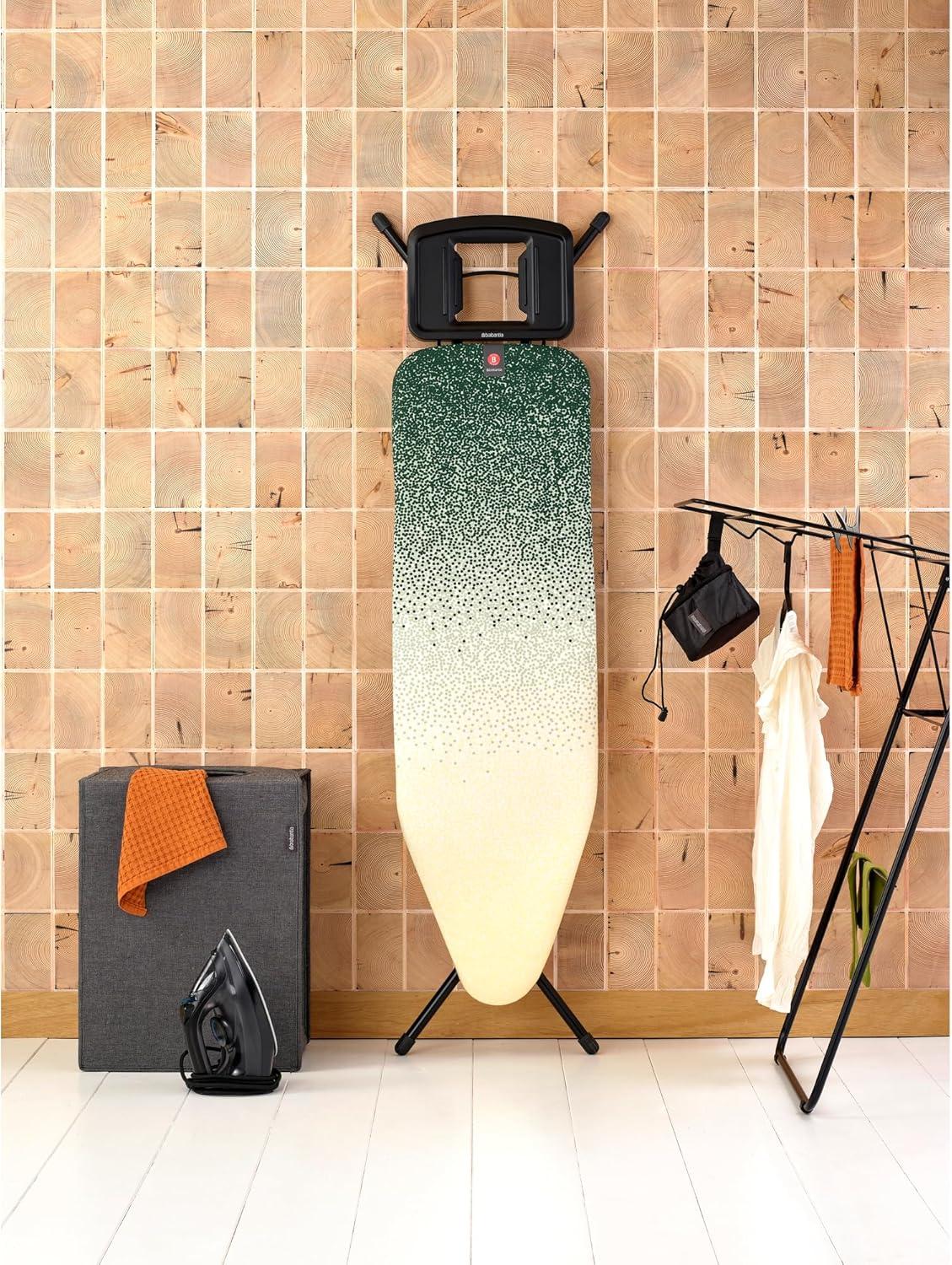 image:imageBrabantia Size B Ironing Board 49x15 in 7 Height Options Solid Steam Unit Rest Holder Denim Black NonSlip Feet AntiCollapse Child LocksNew Dawn