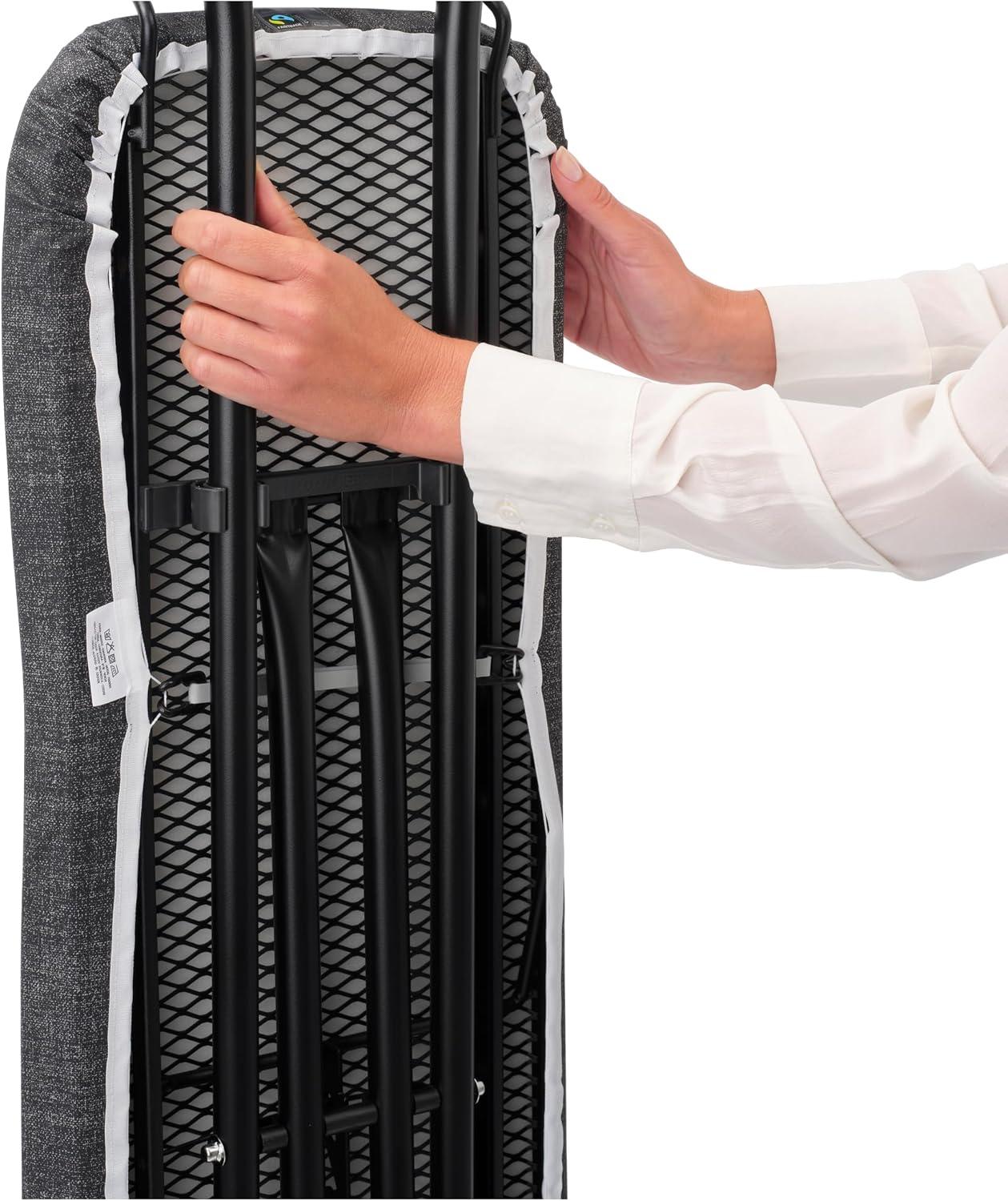 image:imageBrabantia Size B Ironing Board 49x15 in 7 Height Options Solid Steam Unit Rest Holder Denim Black NonSlip Feet AntiCollapse Child LocksNew Dawn