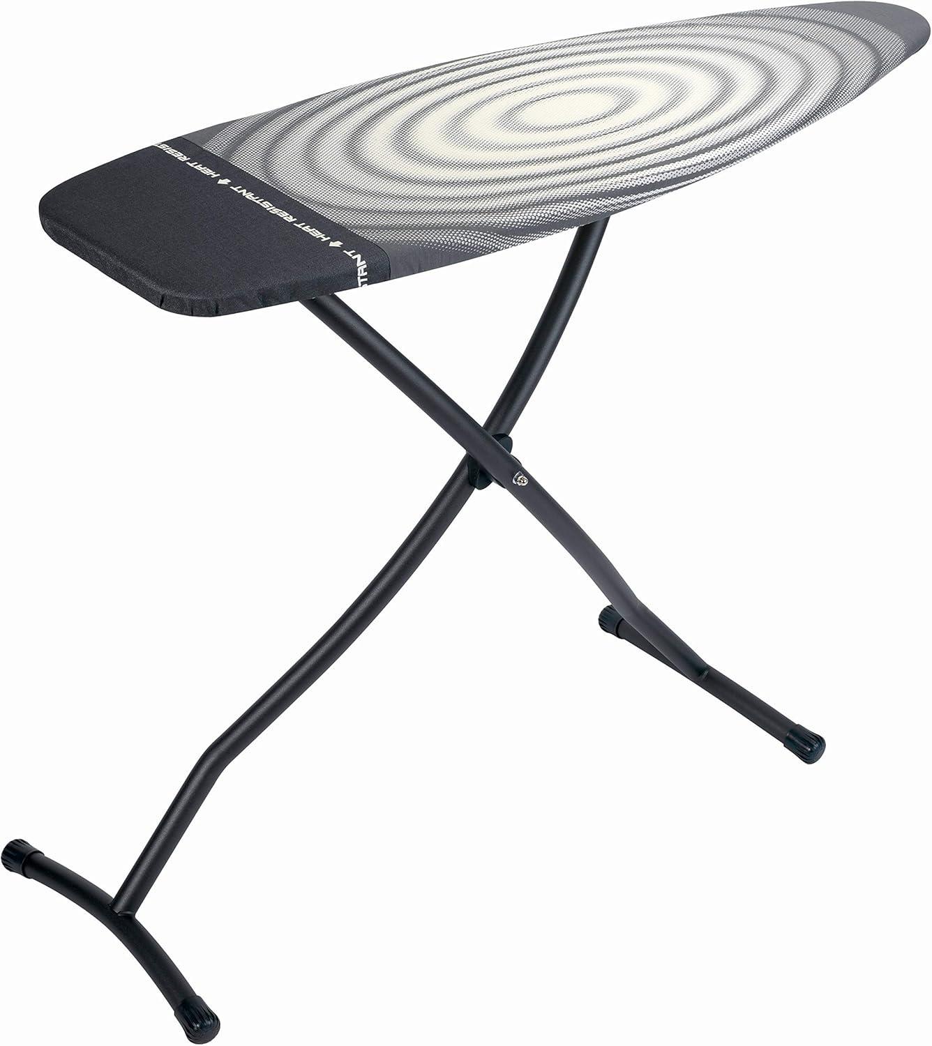 image:imageBrabantia Size B Ironing Board 49x15 in 7 Height Options Solid Steam Unit Rest Holder Denim Black NonSlip Feet AntiCollapse Child LocksTitan Oval
