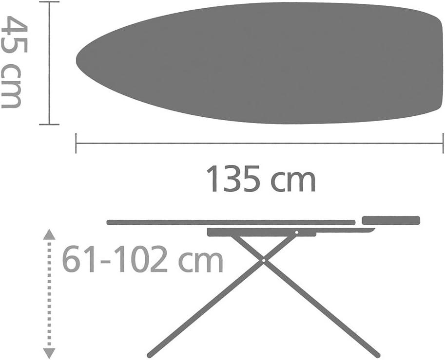 image:imageBrabantia Size B Ironing Board 49x15 in 7 Height Options Solid Steam Unit Rest Holder Denim Black NonSlip Feet AntiCollapse Child LocksTitan Oval