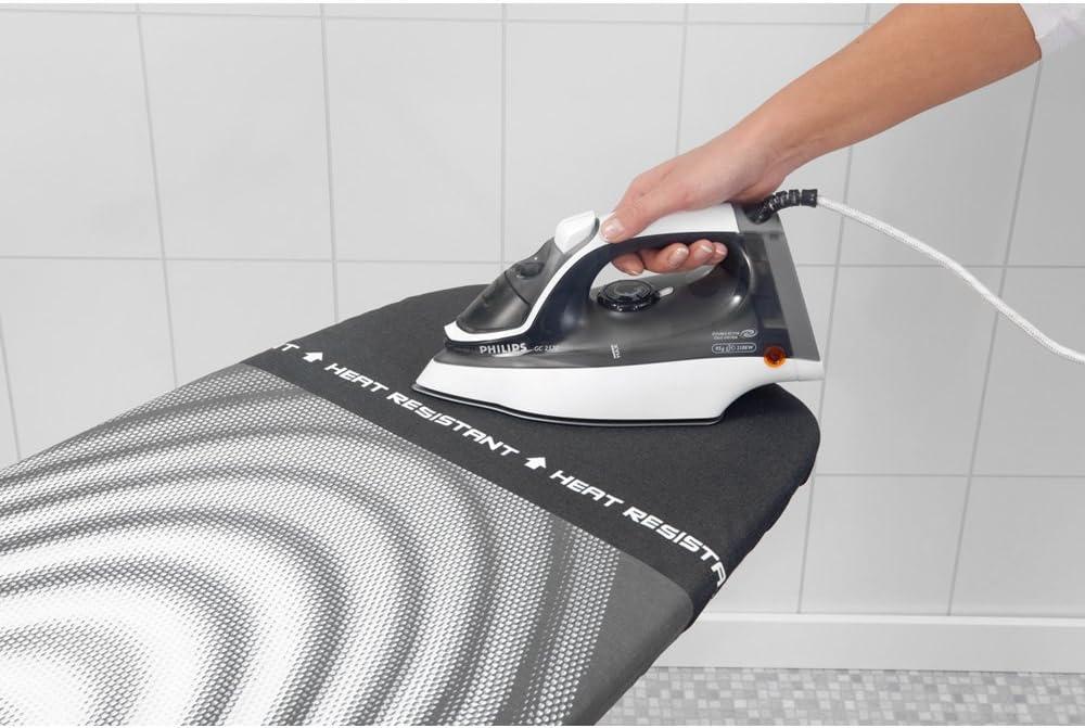 image:imageBrabantia Size B Ironing Board 49x15 in 7 Height Options Solid Steam Unit Rest Holder Denim Black NonSlip Feet AntiCollapse Child LocksTitan Oval