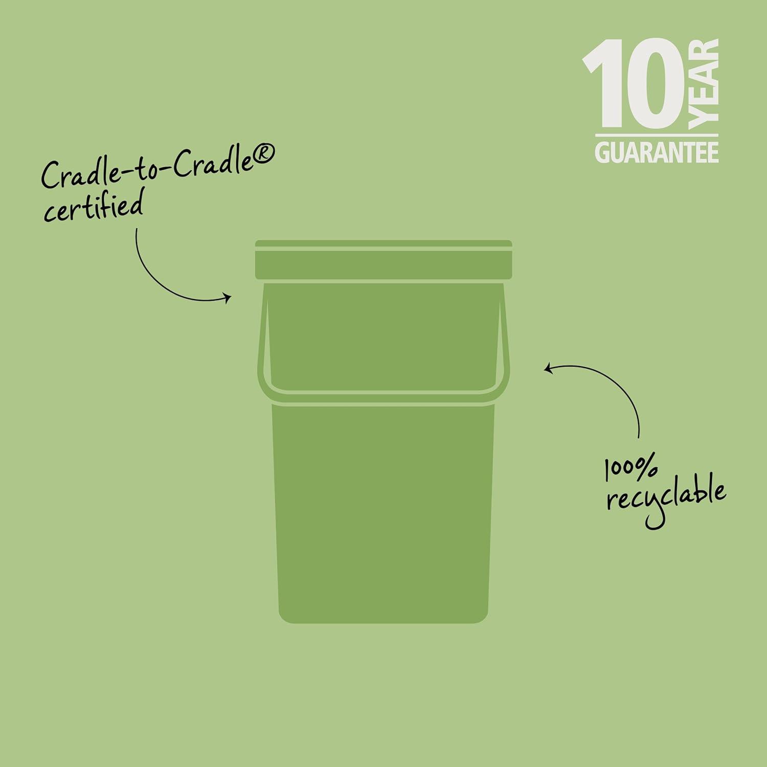 image:imageBrabantia Sort amp Go Kitchen Countertop Food Scraps Compost Bin XS 16 Gal 6L Light Gray Removable StayOpen Lid Carry Handle EasyClean Recycling Box WallMounting Bracket IncludedGray