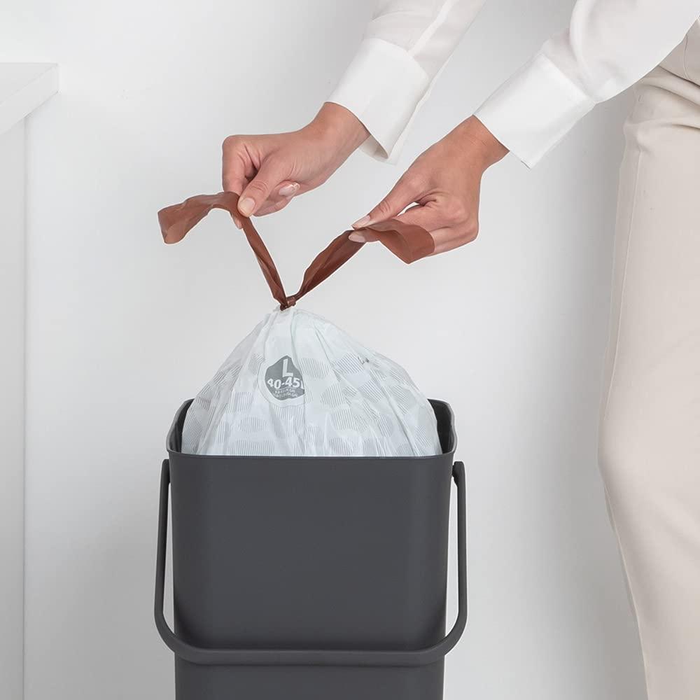 image:imageBrabantia Sort amp Go Kitchen Countertop Food Scraps Compost Bin XS 16 Gal 6L Light Gray Removable StayOpen Lid Carry Handle EasyClean Recycling Box WallMounting Bracket IncludedGray