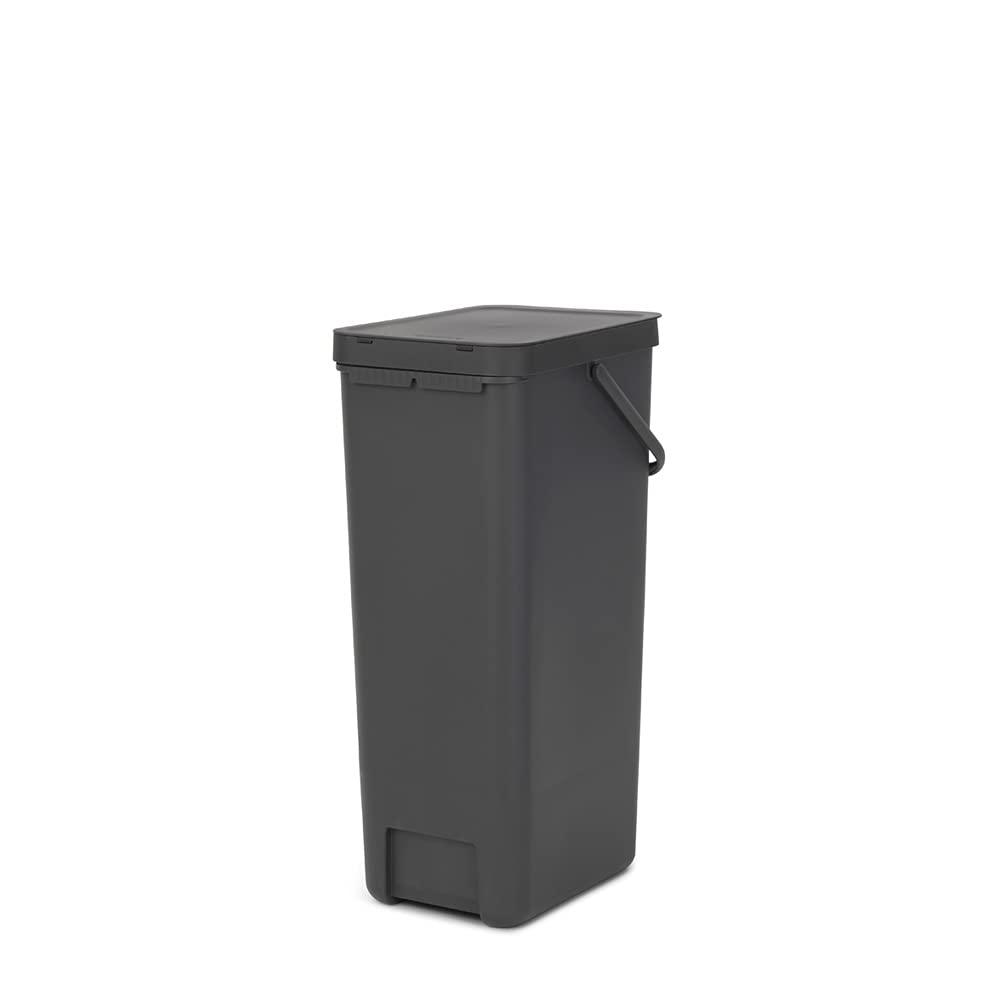 image:imageBrabantia Sort amp Go Kitchen Countertop Food Scraps Compost Bin XS 16 Gal 6L Light Gray Removable StayOpen Lid Carry Handle EasyClean Recycling Box WallMounting Bracket IncludedGray