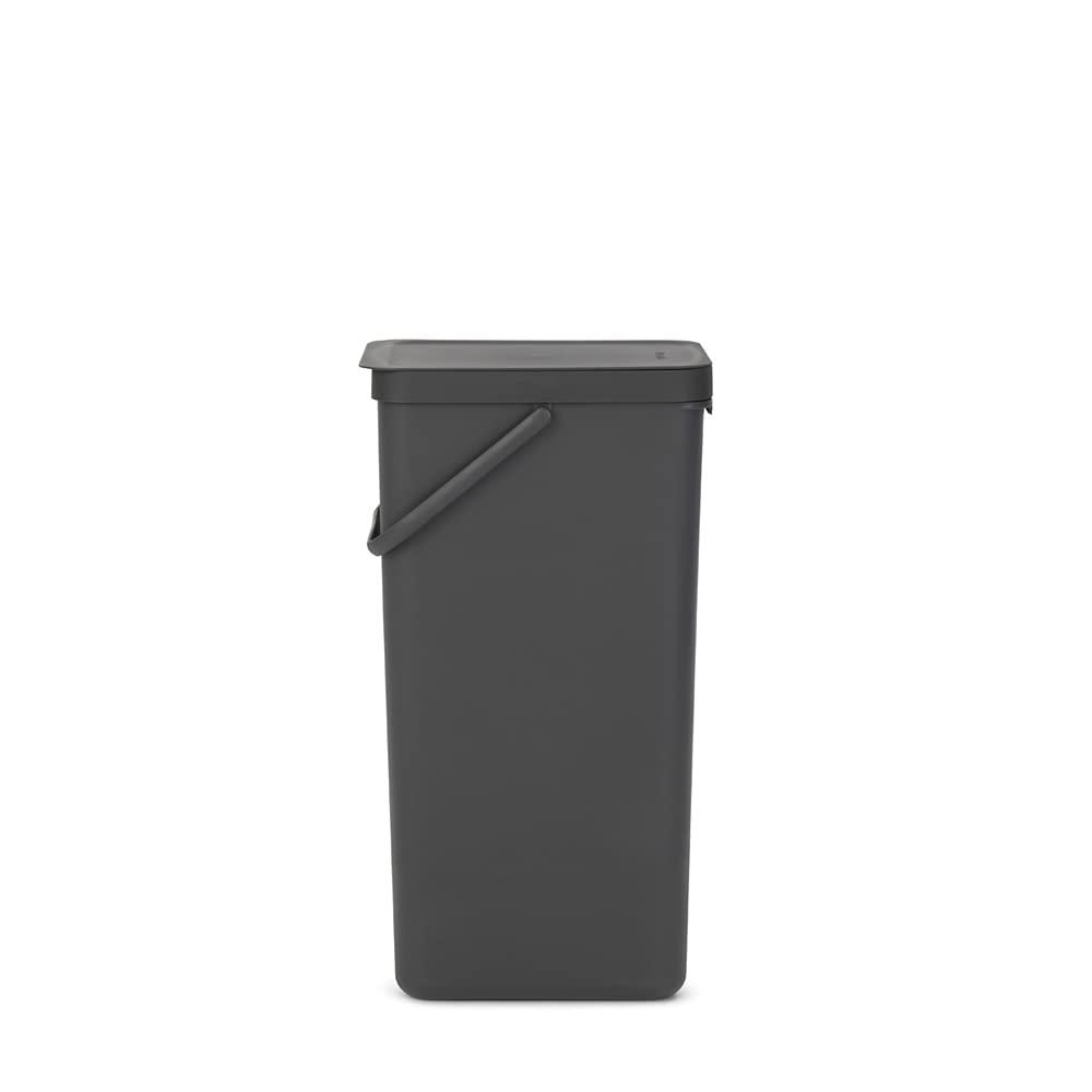 image:imageBrabantia Sort amp Go Kitchen Countertop Food Scraps Compost Bin XS 16 Gal 6L Light Gray Removable StayOpen Lid Carry Handle EasyClean Recycling Box WallMounting Bracket IncludedGray