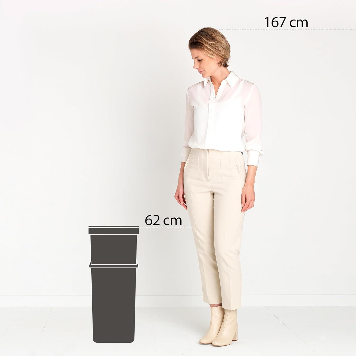 image:imageBrabantia Sort amp Go Kitchen Countertop Food Scraps Compost Bin XS 16 Gal 6L Light Gray Removable StayOpen Lid Carry Handle EasyClean Recycling Box WallMounting Bracket IncludedGray