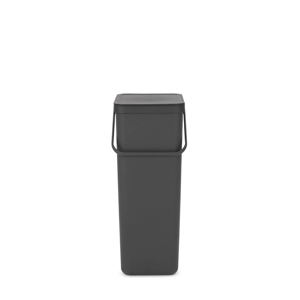 image:imageBrabantia Sort amp Go Kitchen Countertop Food Scraps Compost Bin XS 16 Gal 6L Light Gray Removable StayOpen Lid Carry Handle EasyClean Recycling Box WallMounting Bracket IncludedGray